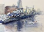 HMS Belfast, Impression. Watercolour. 2018, Yang Yuxin.